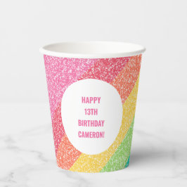 Cute Glitter Rainbow Colorful Anpassningsbar Birth