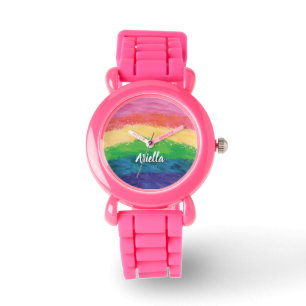 Cute Glitter Rainbow Girls Armbandsur