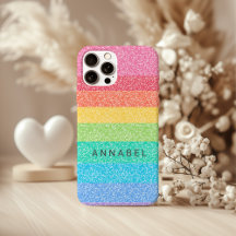 Cute Glitter Rainbow Rand Colorful Mönster Namn