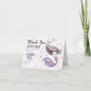 *~* Cute Glitter Sjöjungfru Baby Shower Tack Kort