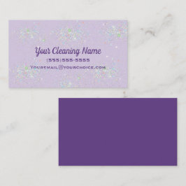 Cute Glitter Städning Service Lavender Visitkort