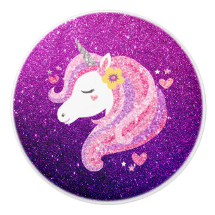 Cute Glitter Unicorn Knopp