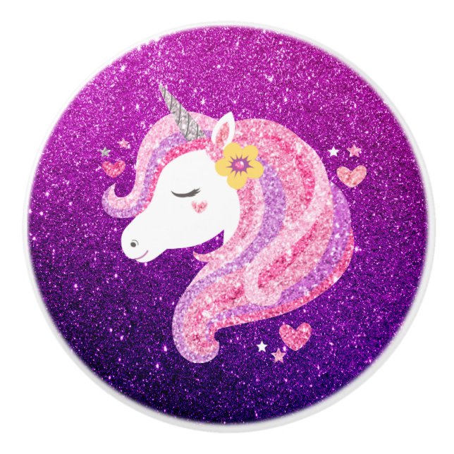 Cute Glitter Unicorn Knopp (Framsidan)