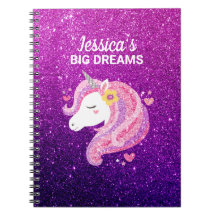 Cute Glitter Unicorn Photo Journal