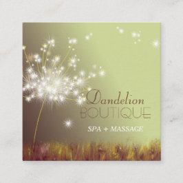 Cute Glittery Autumn Dandelions Fyrkantigt Visitkort