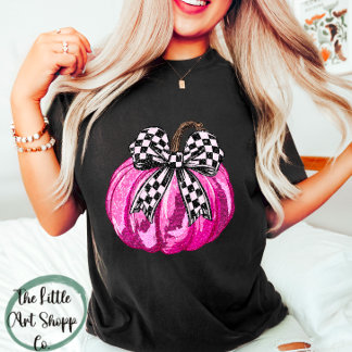 Cute Glittery Rosa Pumpkin Tshirt Fall Vibes T Shirt