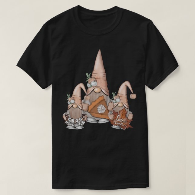 Cute Gnome Autumn Fall Gnomes Turkiet Day Thanksgi T Shirt (Design framsida)