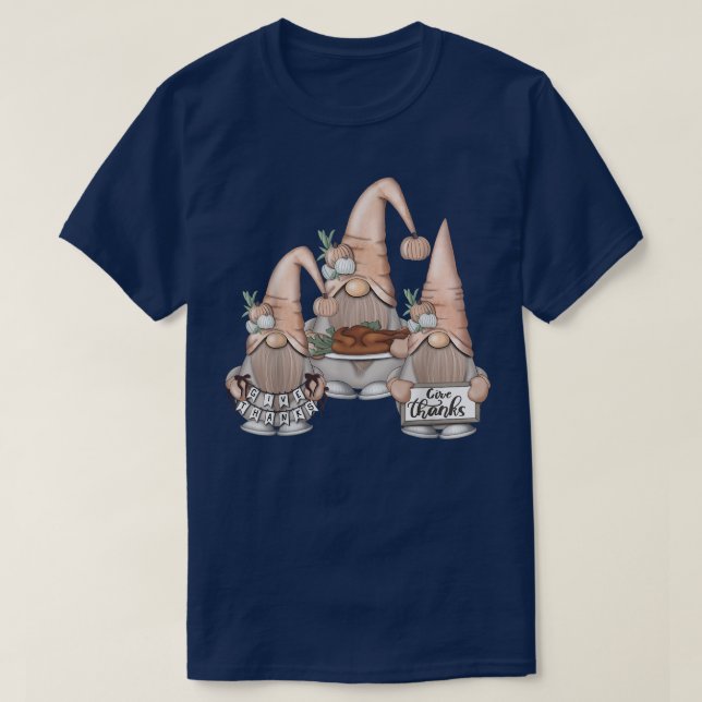 Cute Gnome Autumn Fall Gnomes Turkiet Day Thanksgi T Shirt (Design framsida)