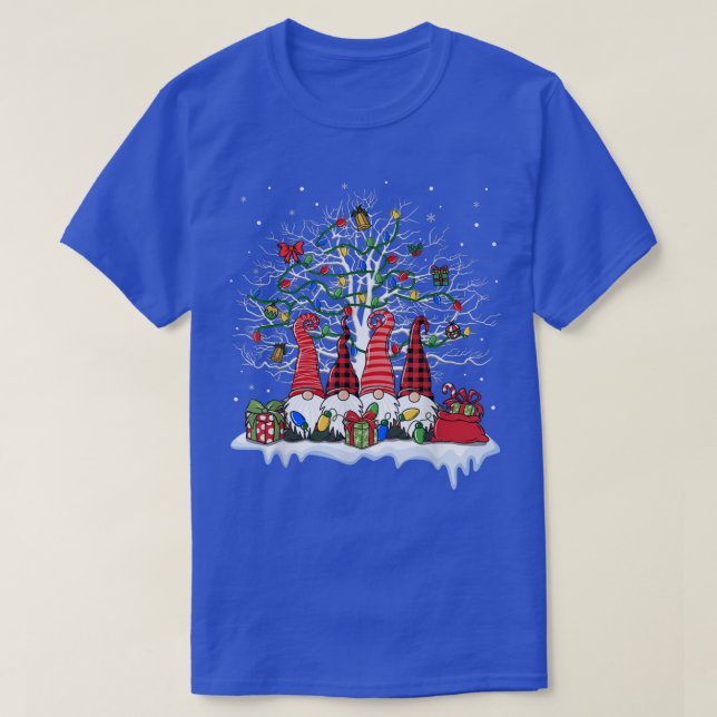 Cute Gnome Buffalo Play Julgran Light Ugly T Shirt (Design framsida)
