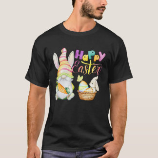 Cute Gnome & Bunny Rabbit Colorful Lettering Lyckl T Shirt
