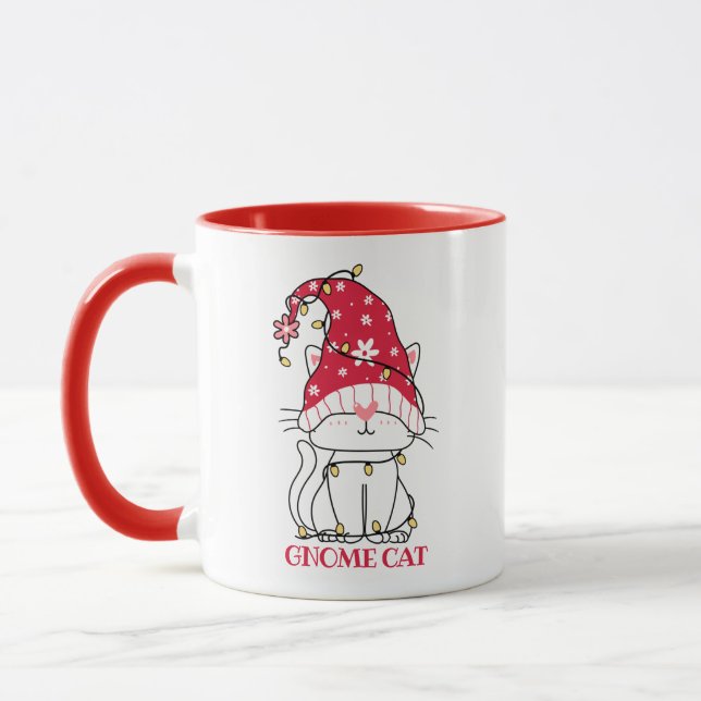 Cute Gnome Cat Mugg (Vänster)