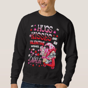 Cute Gnome CNA Life Nurse Hugs Kisses Valentines D Lång Ärmad Tröja