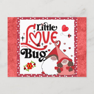 Cute Gnome Couple Kärlek Kryp Ladybug Valentiness Vykort