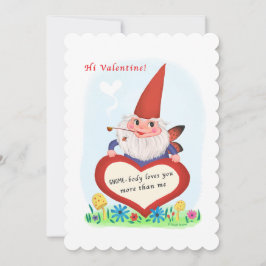 Cute Gnome Fairy Vintage Valentine Julkort