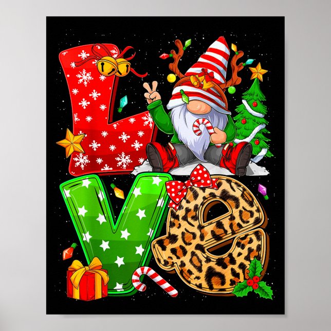 Cute Gnome Family Christmas For Women Men - Love G Poster (Framsidan)
