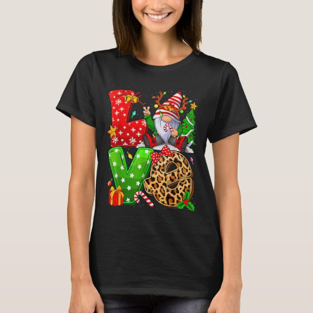 Cute Gnome Family Christmas For Women Men - Love G T Shirt (Framsida)