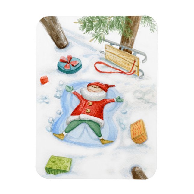 Cute Gnome färglös vattenfärg Magnet (Vertikal)