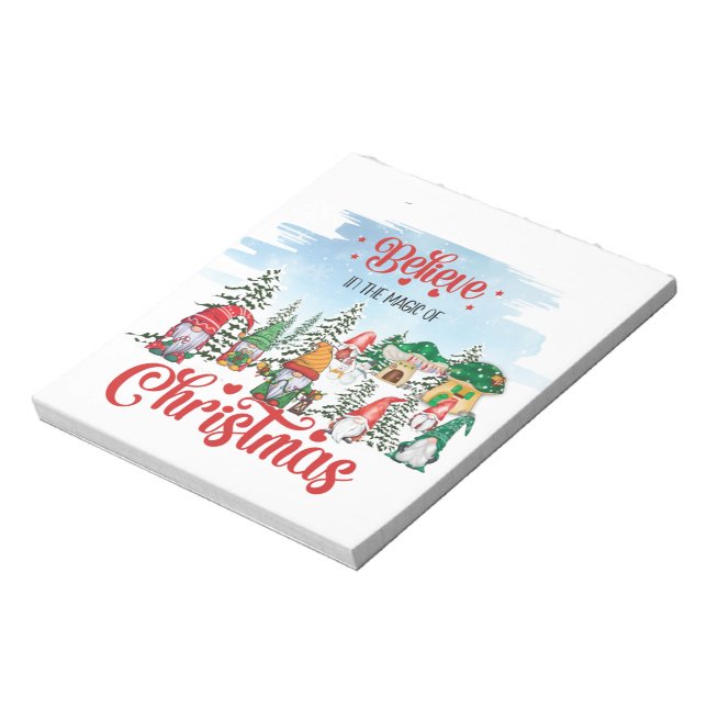Cute Gnome firar jul-Helgdag Anteckningsblock (Roterad)
