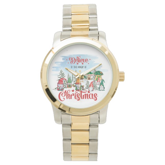 Cute Gnome firar jul-Helgdag Armbandsur (Framsida)