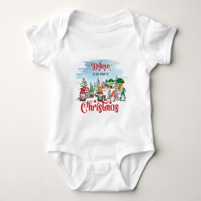 Cute Gnome firar jul-Helgdag T Shirt (Framsida)