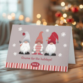 Cute Gnome för Helgdagarna Nordic Red Rosa Grått Kort