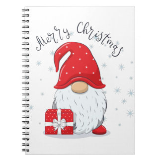 Cute gnome God jul. Anteckningsbok