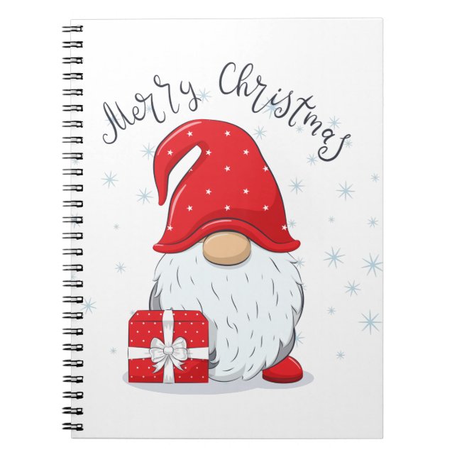Cute gnome God jul. Anteckningsbok (Framsidan)