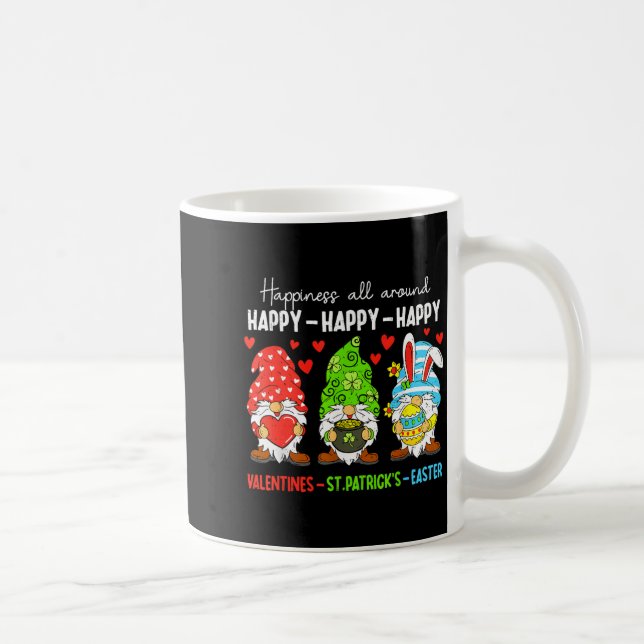 Cute Gnome Happy Valentines St Patricks Easter Hol Kaffemugg (Höger)