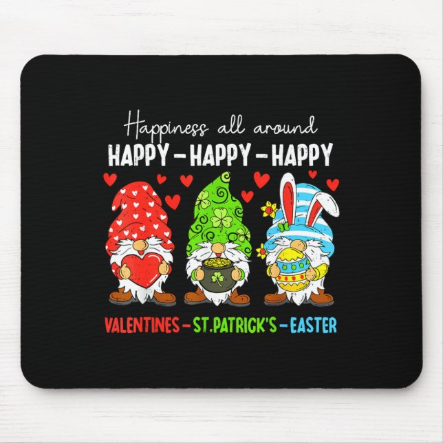Cute Gnome Happy Valentines St Patricks Easter Hol Musmatta (Framsidan)