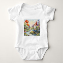 Cute gnome hedgehog custom baby bodysuit