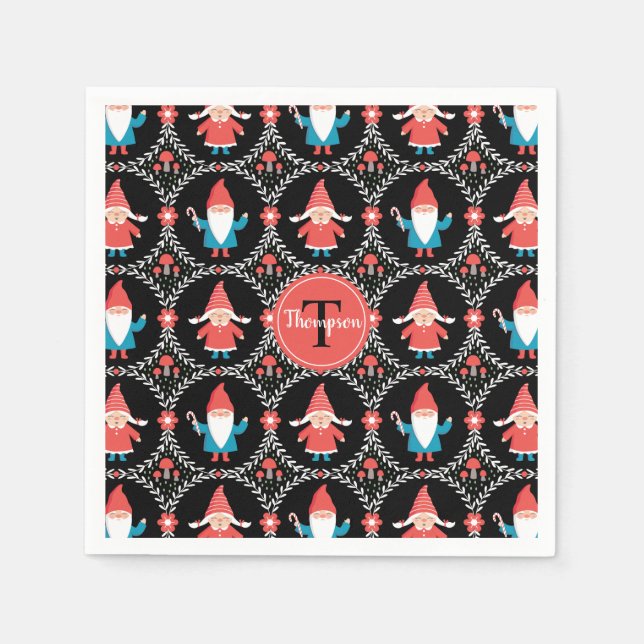 Cute Gnome-Helgdag Pappersservett (Framsidan)