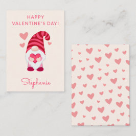 Cute Gnome Holding Heart Classroom Alla hjärtans d Anteckningskort