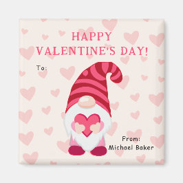Cute Gnome Holding Heart Classroom Alla hjärtans d Magnet