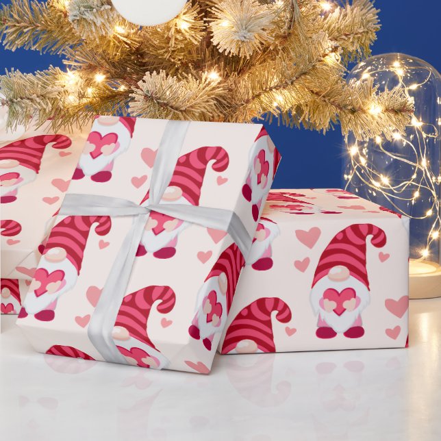 Cute Gnome Holding Heart Valentindagen Presentpapper (Helgdagar)