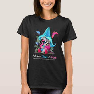 Cute Gnome Holding Rosa and Blue Ribbon SIDS Medve T Shirt