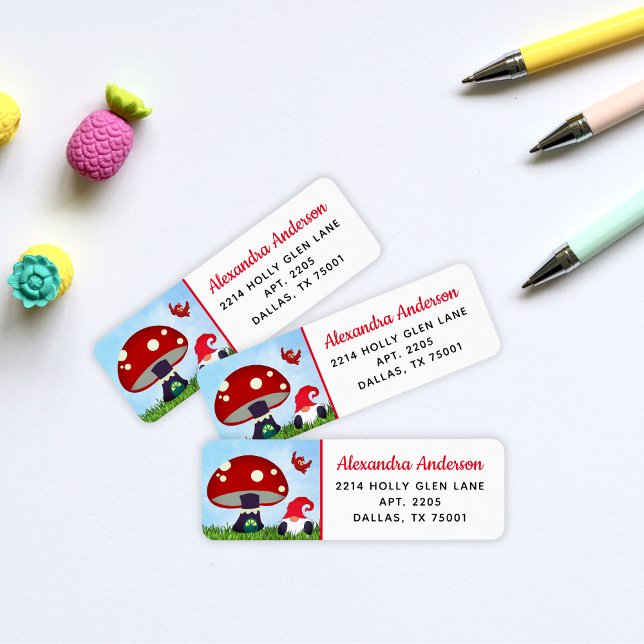 Cute Gnome Home Returadress Etikett (Skapare uppladdad)