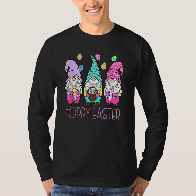 Cute Gnome Hoppy Påsk Day Bunny Vår Påsk Eg T Shirt (Framsida)