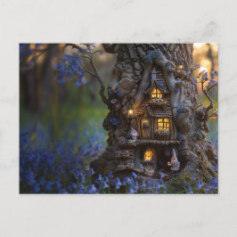 Cute gnome-huset i träd vykort