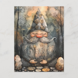 Cute Gnome i hans Zen Garden Vykort