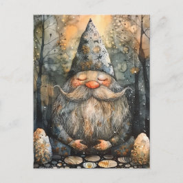 Cute Gnome i hans Zen Garden Vykort