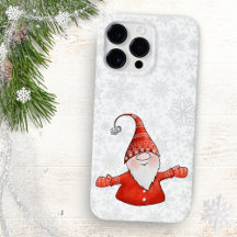 Cute Gnome i Red jul Snöflingor