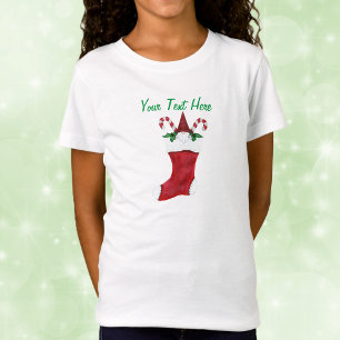 Cute Gnome i Red jul Stock Polkagrisars T Shirt