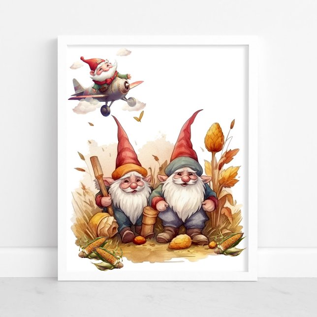 Cute Gnome in farm Poster (Skapare uppladdad)