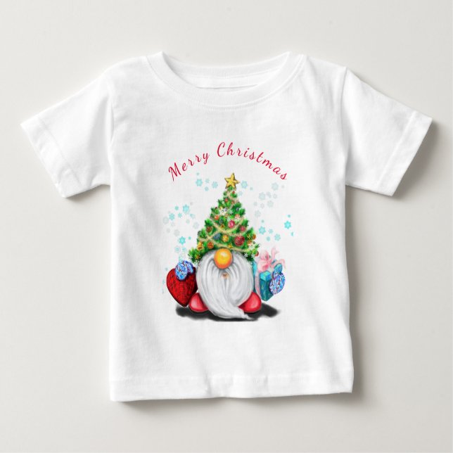 Cute Gnome jul Baby T-Shirt (Framsida)