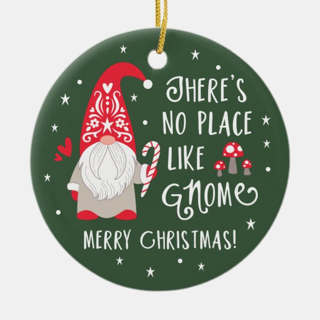 Cute Gnome jul Ceramic Ornamic Julgransprydnad Keramik (Framsidan)