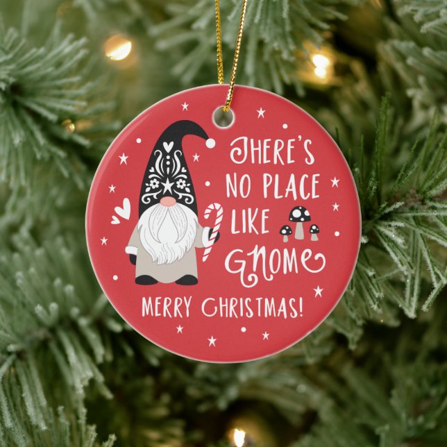 Cute Gnome jul Ceramic Ornamic Julgransprydnad Keramik (Träd)