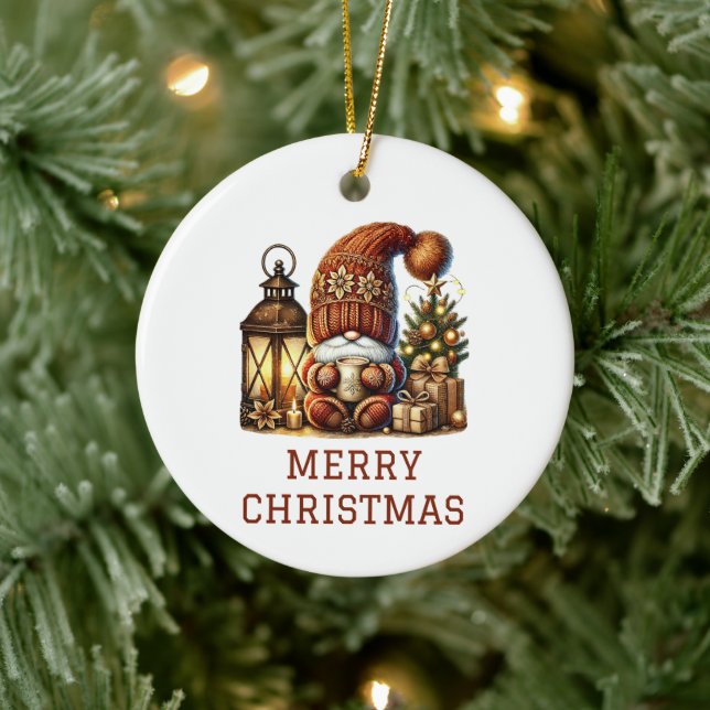 Cute Gnome-jul Julgransprydnad Keramik (Träd)