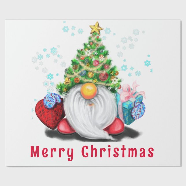 Cute Gnome-julafton Papper Presentpapper (Platt)