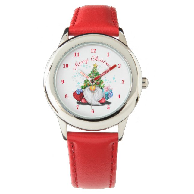 Cute Gnome-julbevakning Armbandsur (Framsida)