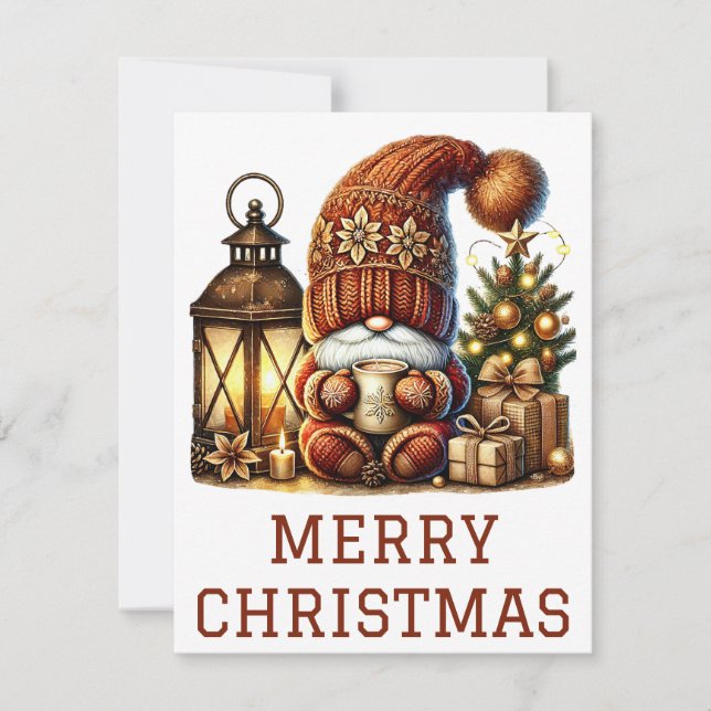 Cute Gnome-julkort Julkort (Framsida)